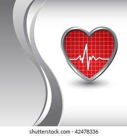 heart beat vertical silver wave