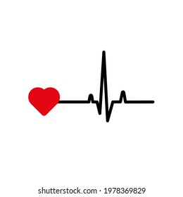 heart beat wave icon. vector