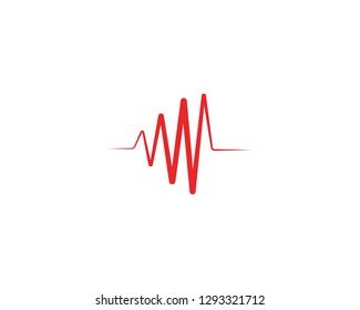 Heart beat wave logo line