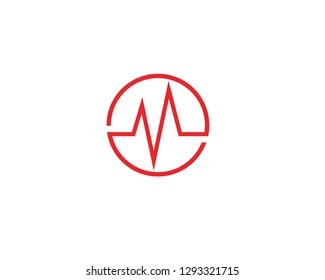 Heart beat wave logo line