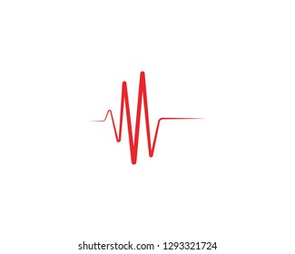 Heart beat wave logo line