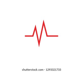 Heart beat wave logo line