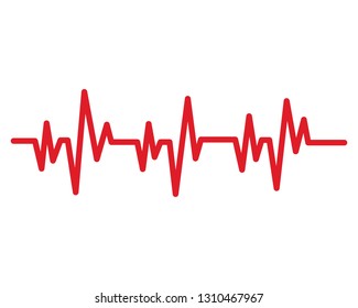Heart beat wave symbol hospital