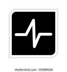 heart beat -  white vector icon