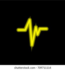 Heart beat yellow glowing neon ui ux icon. Glowing sign logo vector