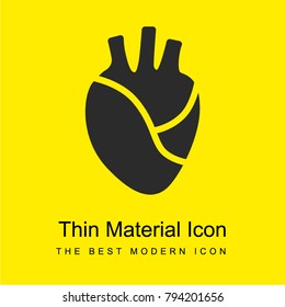 Heart Beating bright yellow material minimal icon or logo design