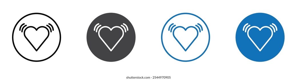 Heart beating icon Logo sign in thin line outline