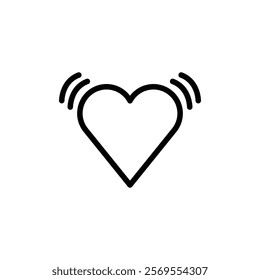 Heart beating icon Thin vector set