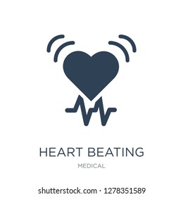 heart beating icon vector on white background, heart beating trendy filled icons from Medical collection, heart beating vector illustration