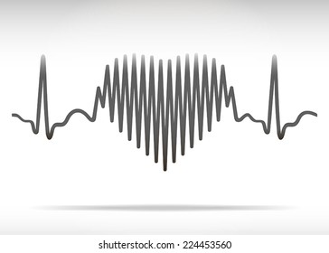 Heart beating line. Vector sign and concept of medicine and love