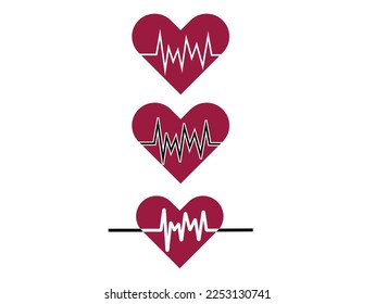 Heart beating with Love shape design