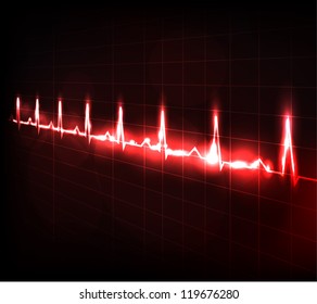 Heart beating monitor. Beautiful abstract design.