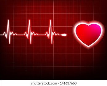 Heart beating monitor. EPS 10 vector file included