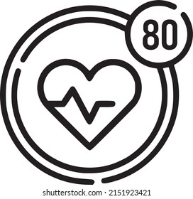 Icono vectorial de latido cardíaco, ícono de pulso de latido cardíaco para aplicaciones médicas y sitios web. Corazón y cardiograma. EPS