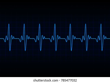 Heart beats cardiogram background - Vector
