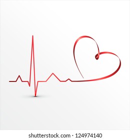 Heart beats cardiogram icon. Medical background