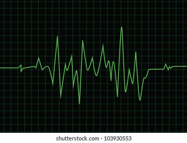 Heart beats cardiogram - Vector