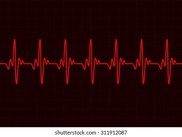 Heart beats cardiogram - Vector