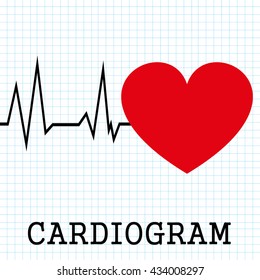 Heart beats cardiogram - Vector