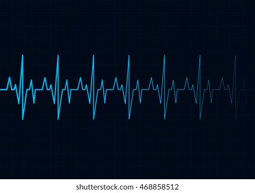 Heart beats cardiogram - Vector