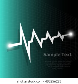 Heart beats cardiogram - Vector