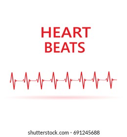 Heart beats cardiogram - Vector