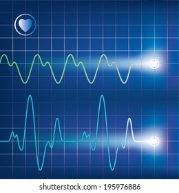 Heart beats cardiogram. Vector illustration
