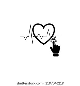 heart beats graph on touch screen icon. Element of touch screen technology icon. Premium quality graphic design icon. Signs and symbols collection icon for websites