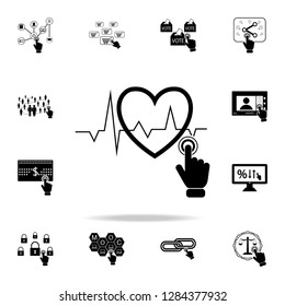 heart beats graph on touch screen icon. Detailed set of digital touch icons. Premium graphic design. One of the collection icons for websites, web design, mobile app