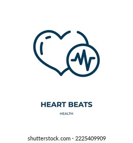 Heart beats icon. Linear vector illustration from health collection. Outline heart beats icon vector. Thin line symbol for use on web and mobile apps, logo, print media.