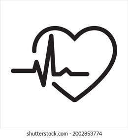 Heart Beats Icon con un estilo de contorno moderno aislado en fondo blanco. 
Símbolo de Heart Beats para el diseño de tu sitio web, logotipo, aplicación, interfaz de usuario.
 Ilustración vectorial.vector editable.