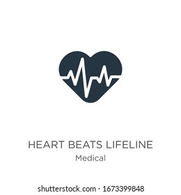 Heart beats lifeline in a heart icon vector. Trendy flat heart beats lifeline in a heart icon from medical collection isolated on white background. Vector illustration can be used for web and mobile 