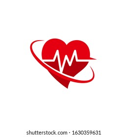 Heart beats with pulse line vector illustration. Heartbeat vector icon symbol.