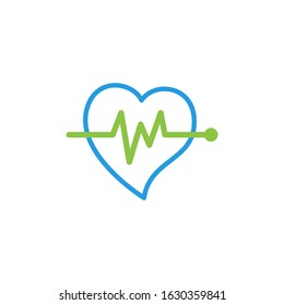 Heart beats with pulse line vector illustration. Heartbeat vector icon symbol.