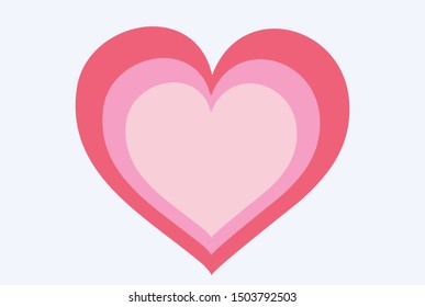 heart in heart beautiful with color combination background 