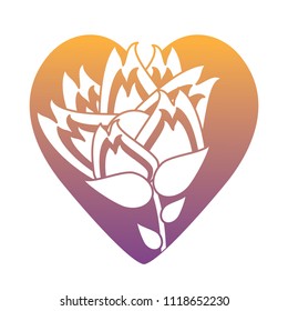 heart and beautiful flower