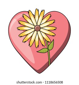 heart and beautiful flower
