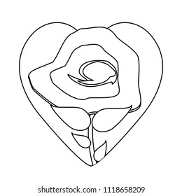 heart and beautiful flower