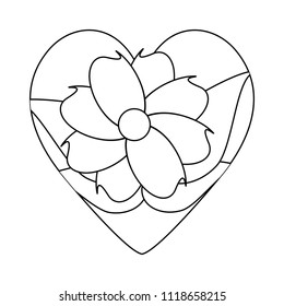 heart and beautiful flower