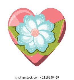 heart and beautiful flower