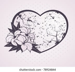 Heart with beautiful flowers