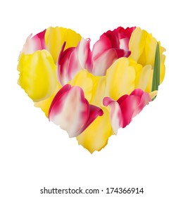 Heart of beautiful flowers with tulips. And also includes EPS 10 vector