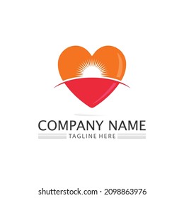 heart and Beauty Love Vector icon illustration design Template