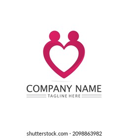 heart and Beauty Love Vector icon illustration design Template