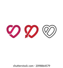 heart and Beauty Love Vector icon illustration design Template