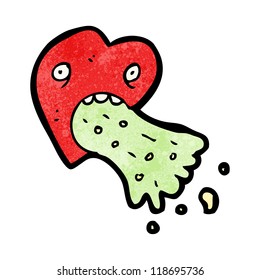 caricatura de corazón enfermo