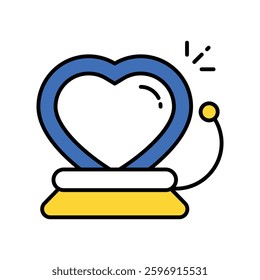 Heart bell  vector filled outline icon. EPS 10 file