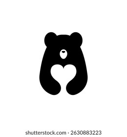 Heart Belly Bear Logo – Friendly Mascot Brand Design