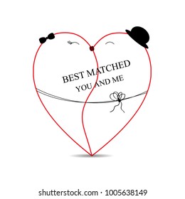 Heart as best matched cooples - happy valentines day