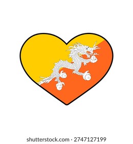 Heart with the Bhutan flag
Vector heart with the flag on a white background